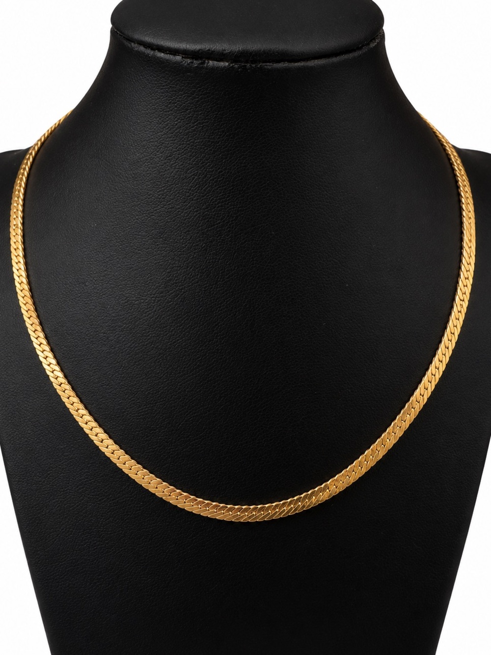 Vintage Trifari Gold Tone Herringbone Chain Necklace 16”